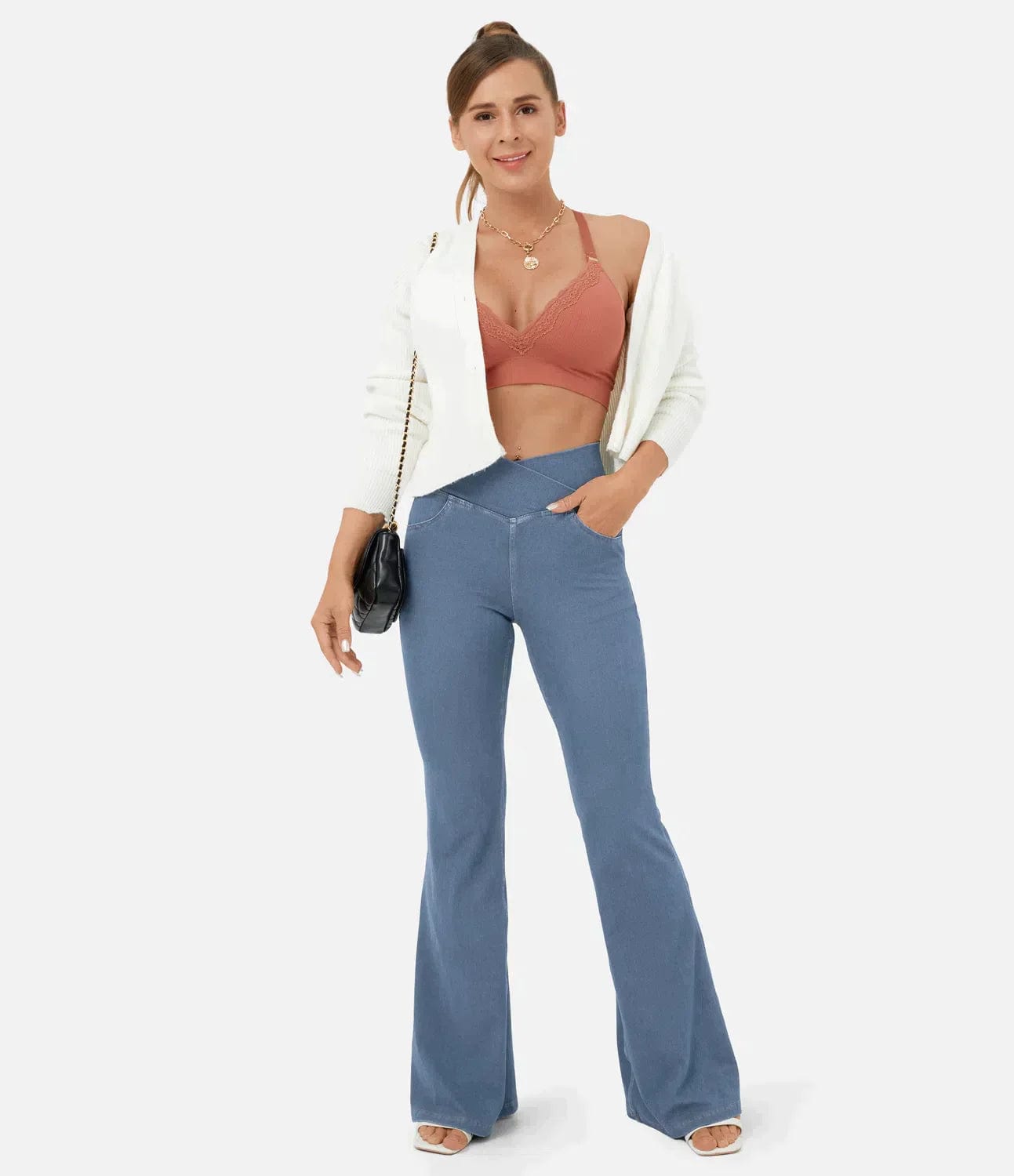 Clara™ - High-waisted elastic jeans