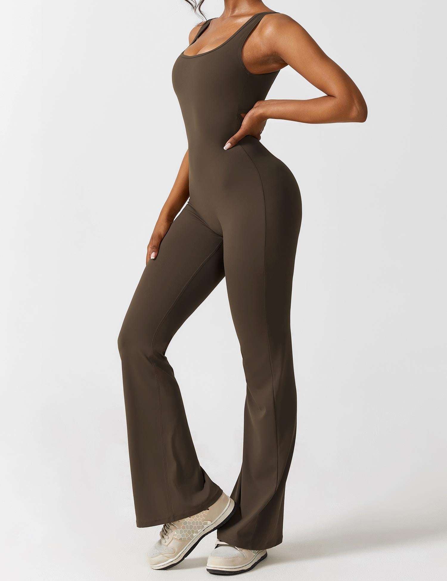 V-Back Flared Jumpsuit